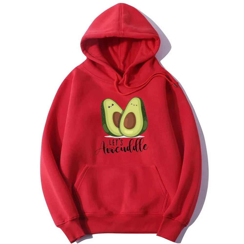 ytools Oversized Hoodies Cartoon Avocado Print Sweatshirt