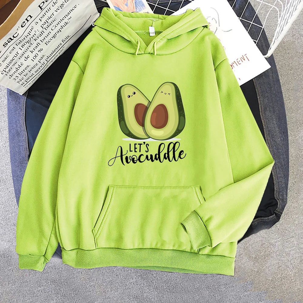 ytools Oversized Hoodies Cartoon Avocado Print Sweatshirt