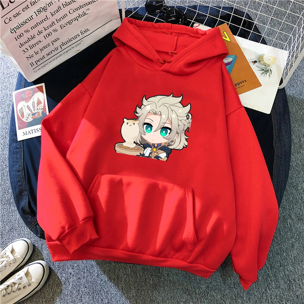 ytools Albedo Genshin Impact Game Hoodie Anime Sweatshirt Women