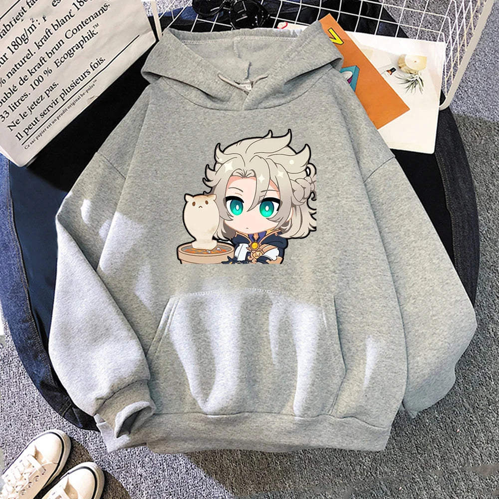 ytools Albedo Genshin Impact Game Hoodie Anime Sweatshirt Women