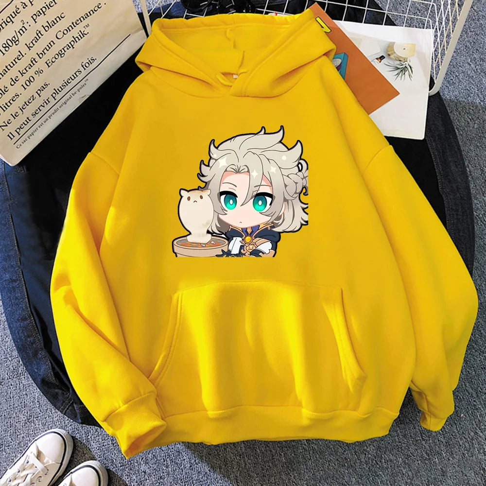 ytools Albedo Genshin Impact Game Hoodie Anime Sweatshirt Women