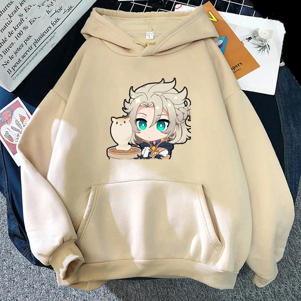 ytools Albedo Genshin Impact Game Hoodie Anime Sweatshirt Women