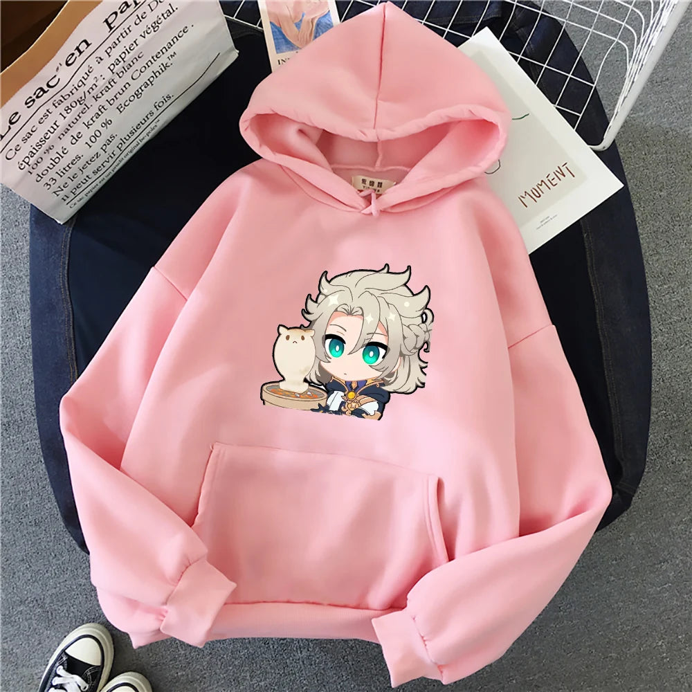 ytools Albedo Genshin Impact Game Hoodie Anime Sweatshirt Women