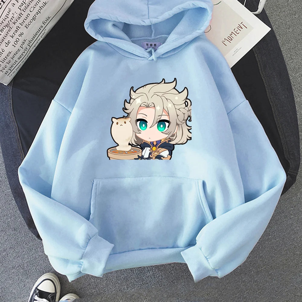 ytools Albedo Genshin Impact Game Hoodie Anime Sweatshirt Women