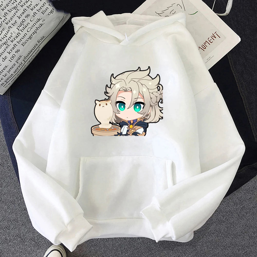 ytools Albedo Genshin Impact Game Hoodie Anime Sweatshirt Women