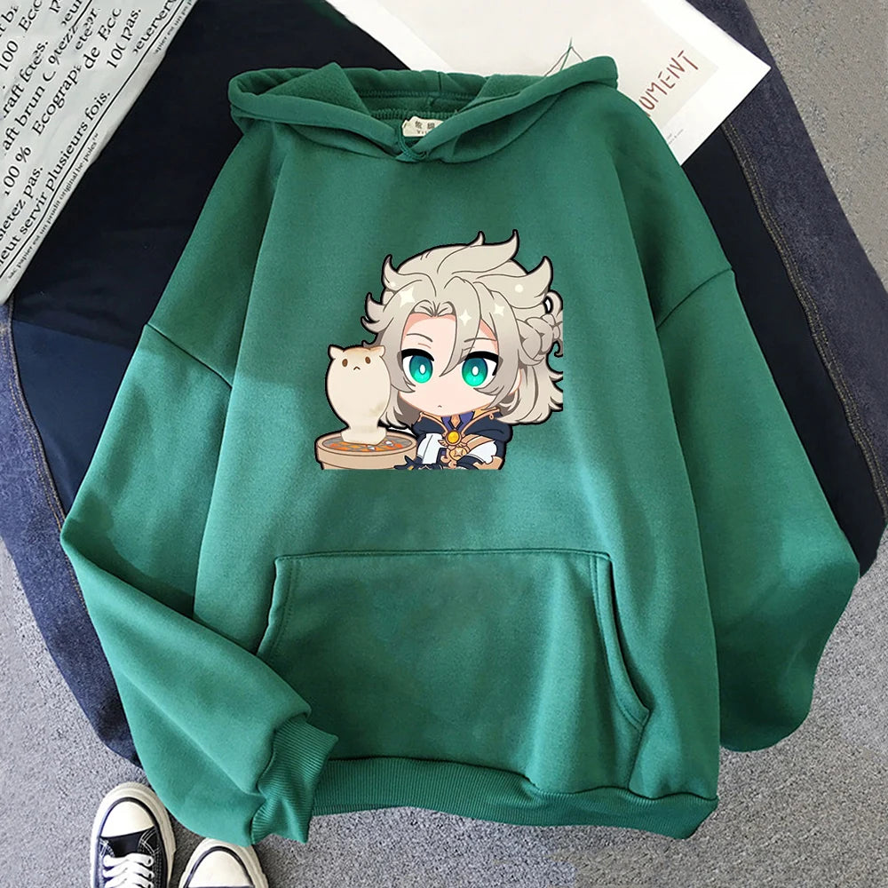 ytools Albedo Genshin Impact Game Hoodie Anime Sweatshirt Women