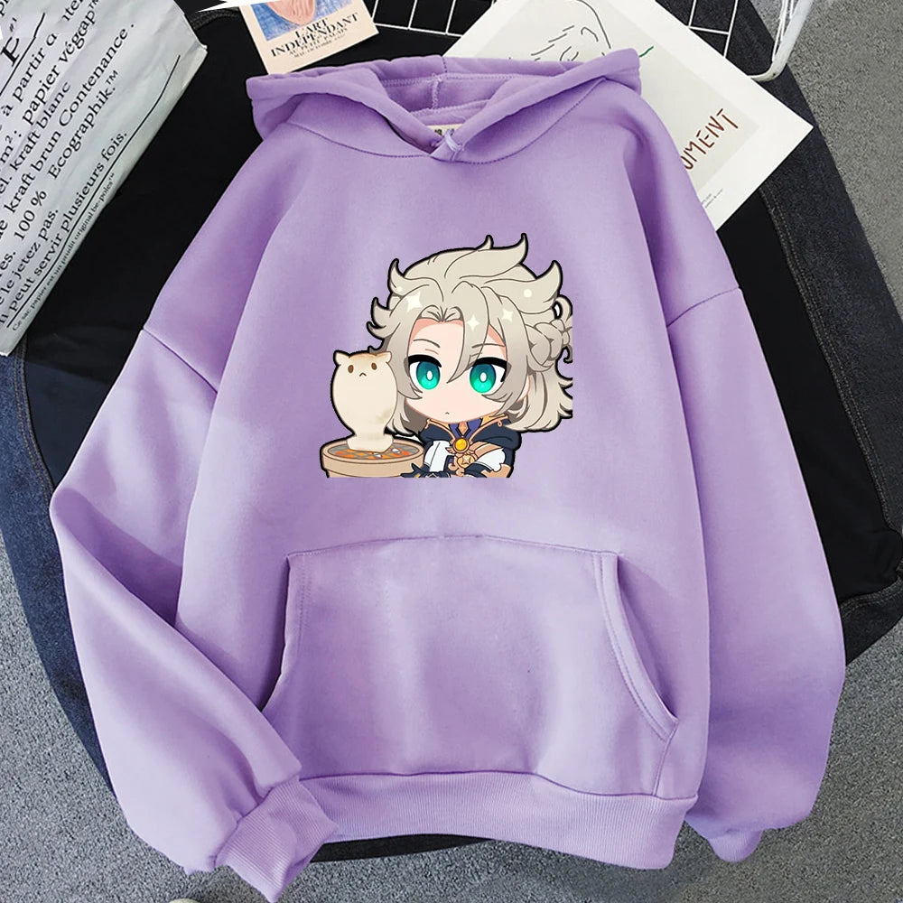 ytools Albedo Genshin Impact Game Hoodie Anime Sweatshirt Women