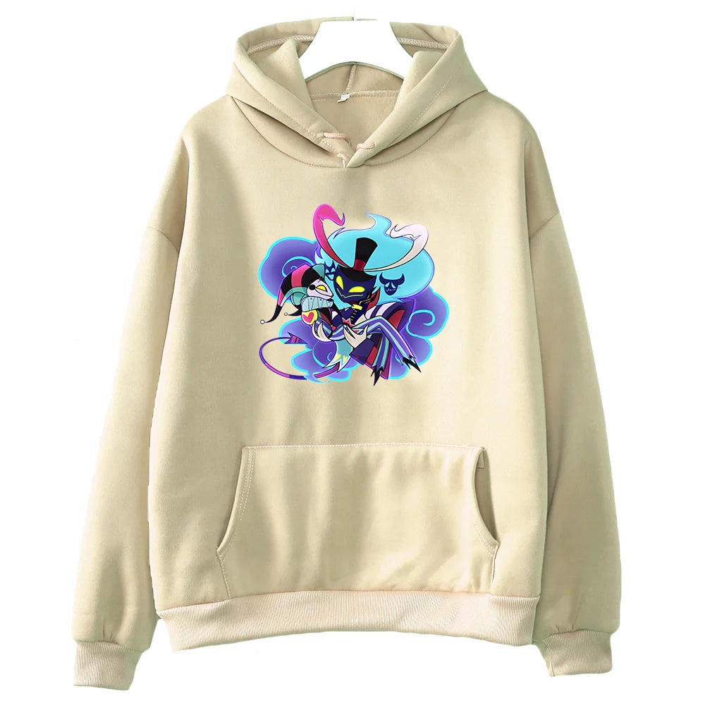 ytools Anime Print Hooded Helluva Boss Comfortable Manga Sweatshirts