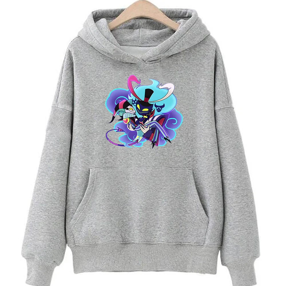 ytools Anime Print Hooded Helluva Boss Comfortable Manga Sweatshirts