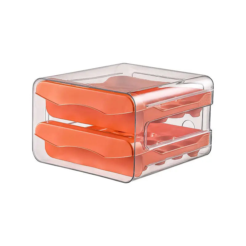 ytools 1pc Kitchen Egg Storage Box Refrigerator Fresh Plastic 2-Layer