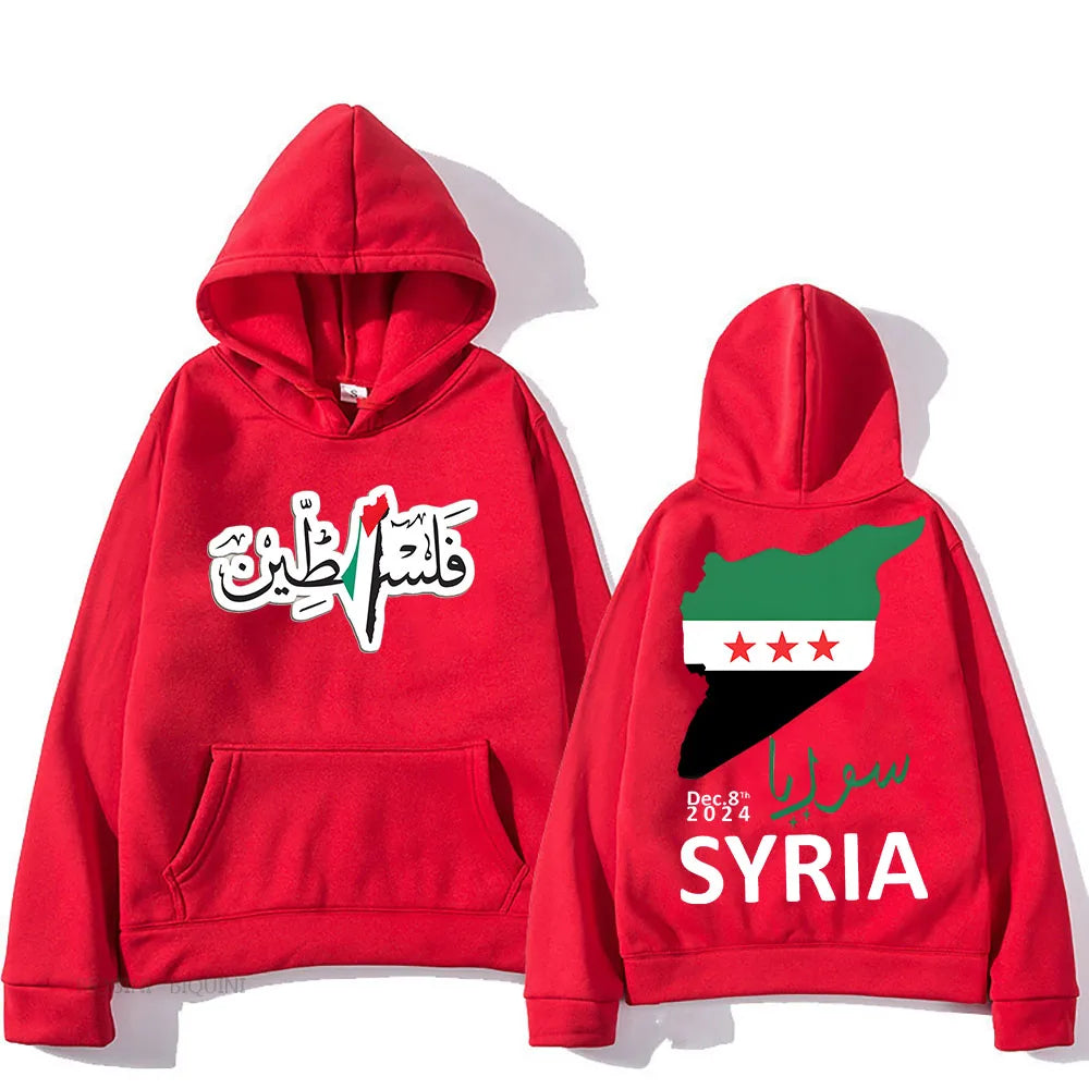 ytools Damascus Syria Festivals Hooded Graphic Printing Fleece Comfortable