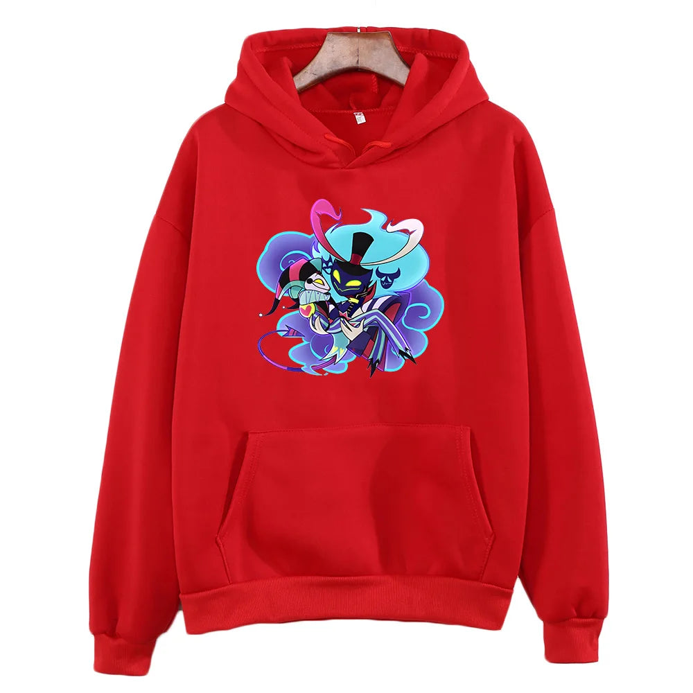 ytools Anime Print Hooded Helluva Boss Comfortable Manga Sweatshirts