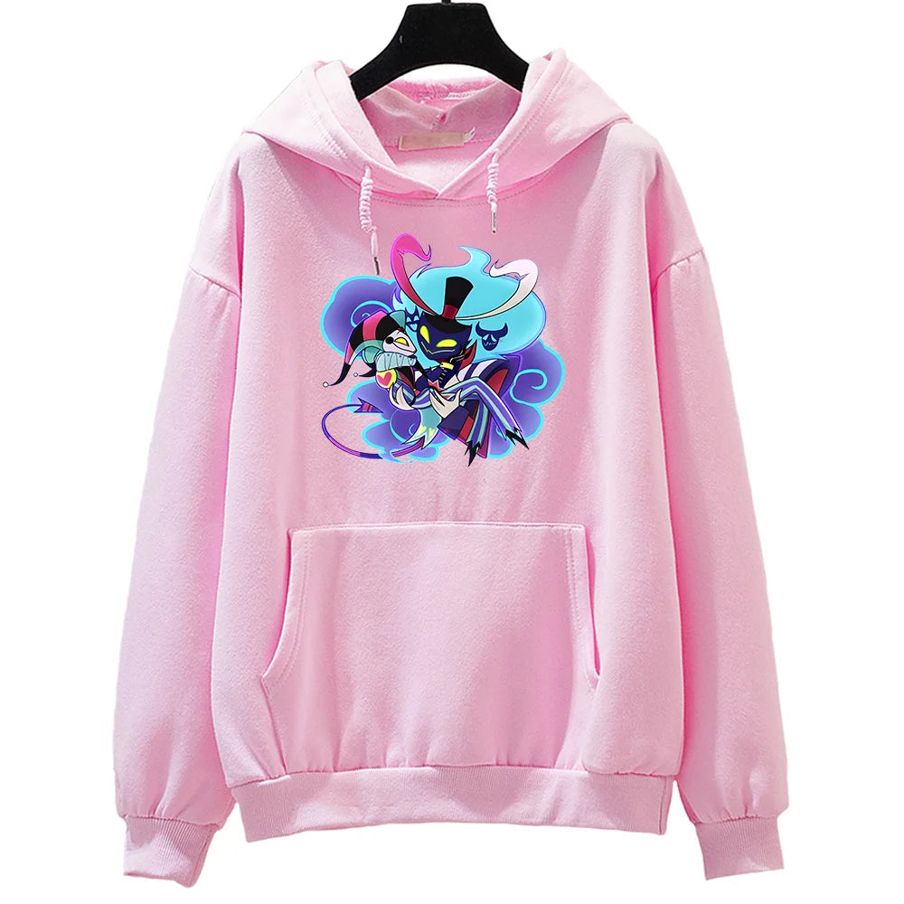 ytools Anime Print Hooded Helluva Boss Comfortable Manga Sweatshirts