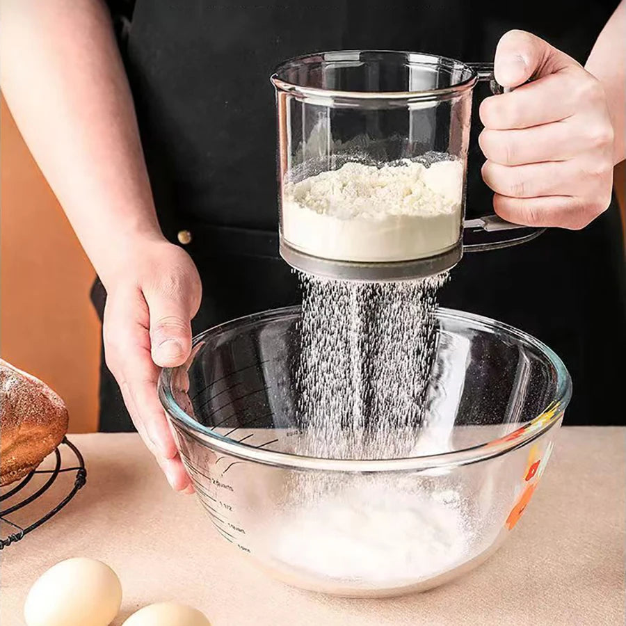 ytools 1PC flour through sieve cup household baking hand-held flour