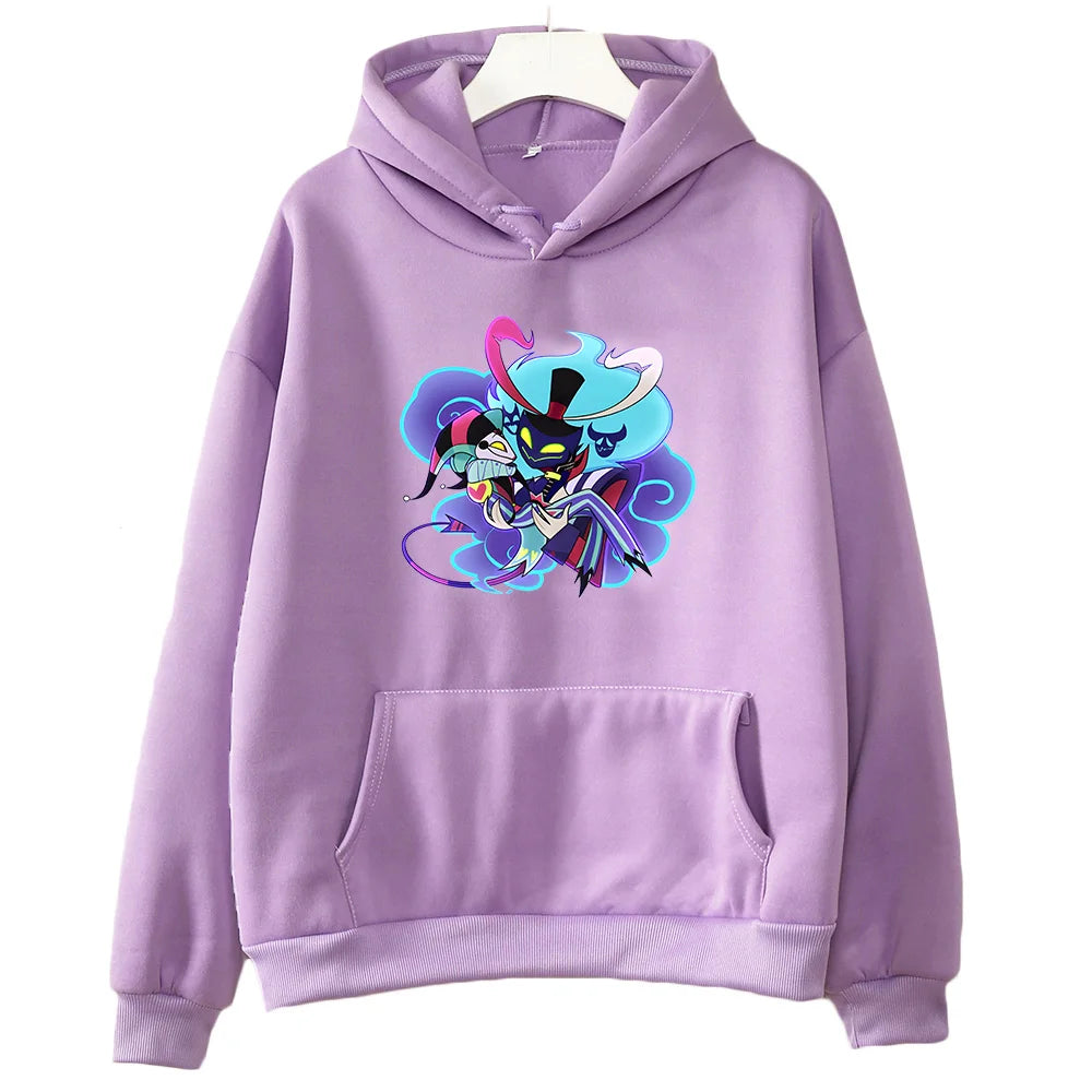 ytools Anime Print Hooded Helluva Boss Comfortable Manga Sweatshirts