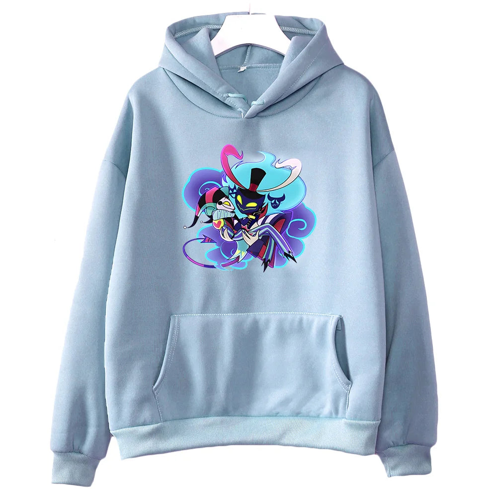 ytools Anime Print Hooded Helluva Boss Comfortable Manga Sweatshirts